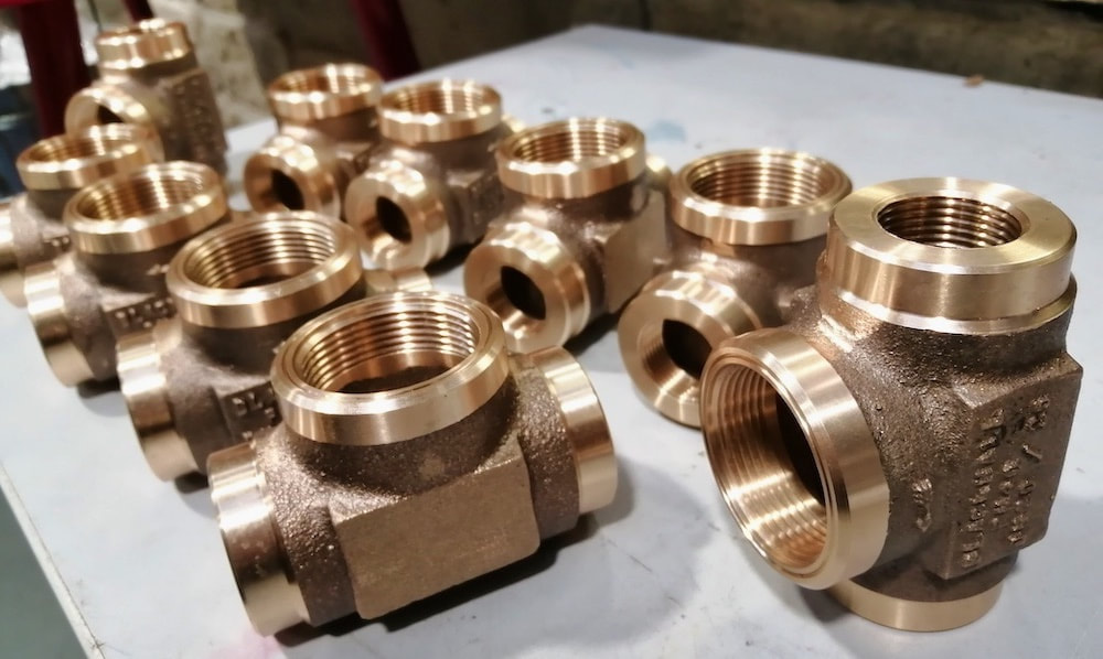 A batch of bronze valves