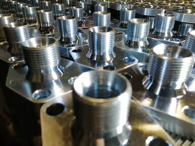 A batch of flange couplers manufactured on our new CNC turning centre
